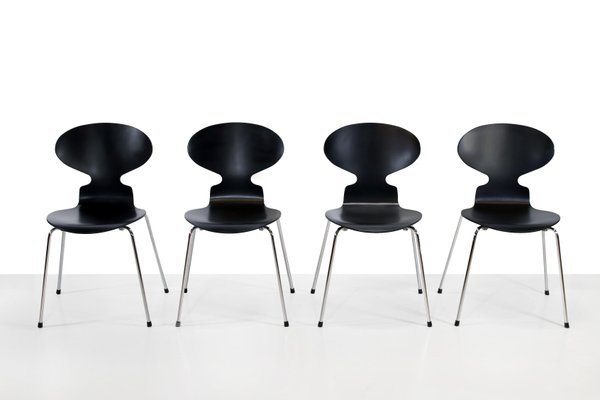 Black Ant Chairs by Arne Jacobsen for Fritz Hansen, Set of 4-BQ-1113615