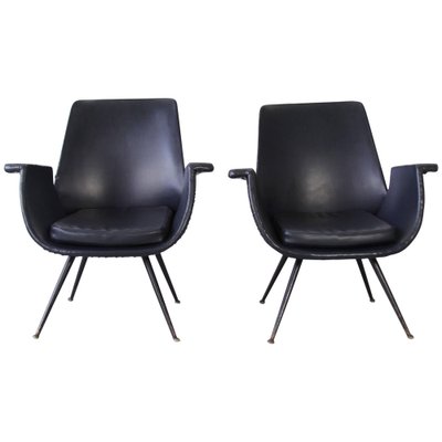 Black Armchairs by Gastone Rinaldi for Rima, 1950s, Set of 2-AA-1231926