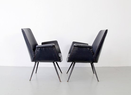 Black Armchairs by Gastone Rinaldi for Rima, 1950s, Set of 2-AA-1231926