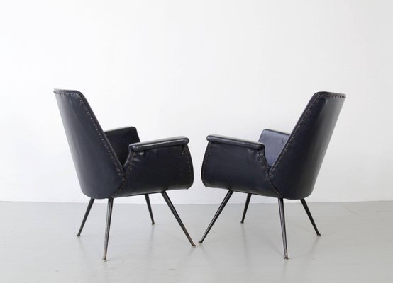 Black Armchairs by Gastone Rinaldi for Rima, 1950s, Set of 2-AA-1231926