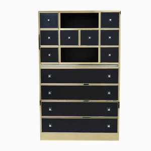 Black Brass & Chrome Cabinet by Michel Pegeres, 1970s-YJA-1166491