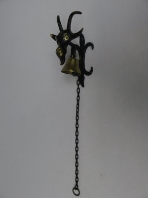 Black Brass Goat Door Bell by Walter Bosse, 1950s-EY-666451