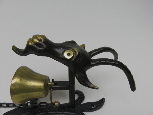 Black Brass Goat Door Bell by Walter Bosse, 1950s-EY-666451