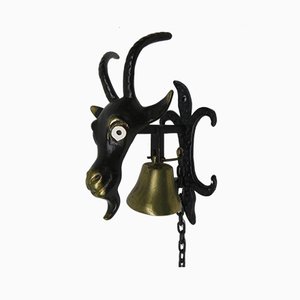 Black Brass Goat Door Bell by Walter Bosse, 1950s-EY-666451