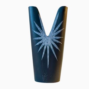 Black Burgundia Vase in Ceramic by Svend Aage Holm-Sørensen for Søholm, 1950s-LCR-1225768