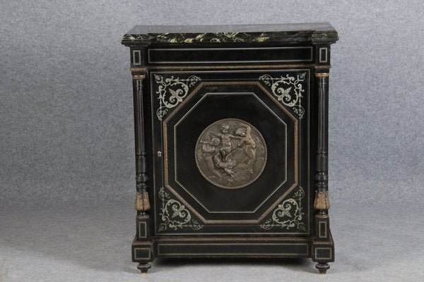 Black Cabinet with Bronze Applications and Pewter Inlays, 1880s-DXD-1790532