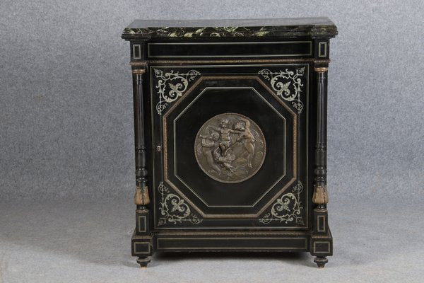 Black Cabinet with Bronze Applications and Pewter Inlays, 1880s-DXD-1790532