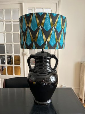 Black Ceramic Lamp, 1970s-AVC-1744351