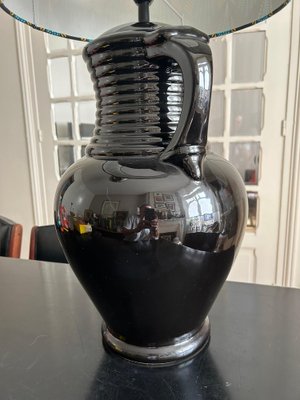 Black Ceramic Lamp, 1970s-AVC-1744351