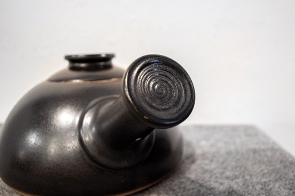 Black Ceramic Teapot by Franco Bucci for Pesaro Workshop, Italy, 1978-VCV-1757008