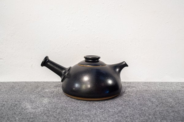 Black Ceramic Teapot by Franco Bucci for Pesaro Workshop, Italy, 1978-VCV-1757008