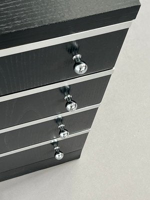 Black Chest of Drawers in Chrome, Set of 2-EBV-2032135