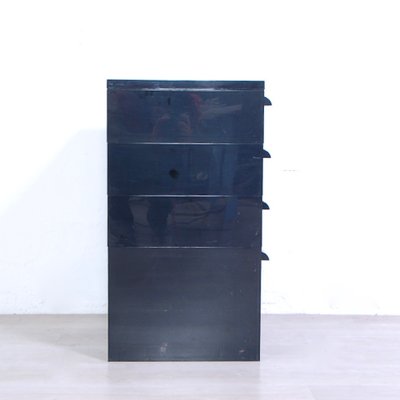 Black Chests of Drawers by Simon Fussel for Kartell, 1980s, Set of 4-XSG-1807787