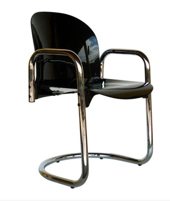 Black Chrome Dessau Tubular Chair by Tobia & Afra Scarpa for B&B Italia, 1970-KGD-1262624