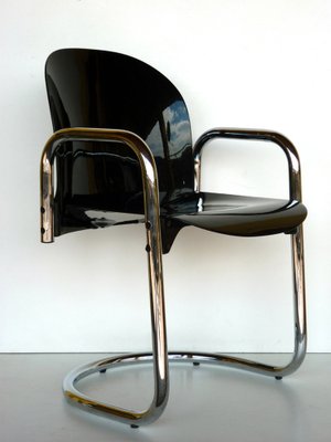 Black Chrome Dessau Tubular Chair by Tobia & Afra Scarpa for B&B Italia, 1970-KGD-1262624