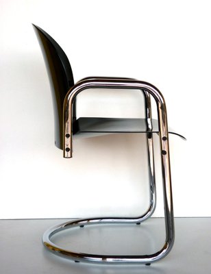 Black Chrome Dessau Tubular Chair by Tobia & Afra Scarpa for B&B Italia, 1970-KGD-1262624