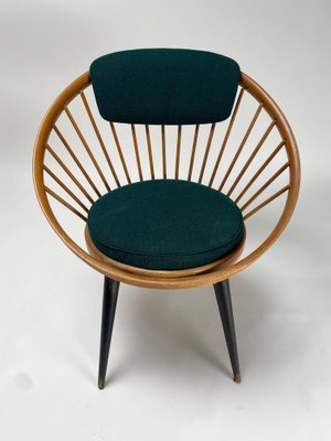 Black Circle Chair attributed to Yngve Ekström for Swedese, Sweden, 1960s-KKZ-1814243