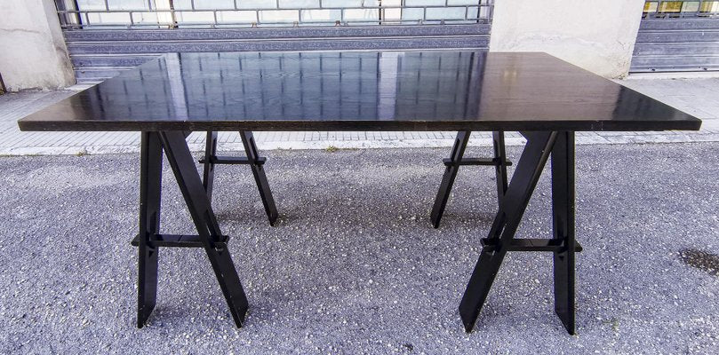 Black Colored Wooden Table by Acerbis Company, Italy, 1980s-RAQ-1293819