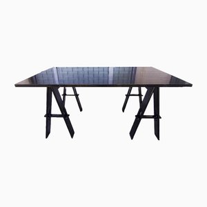 Black Colored Wooden Table by Acerbis Company, Italy, 1980s-RAQ-1293819