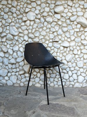 Black Coquillage Chair by Pierre Guariche for Meurop 1960s-ZM-999715