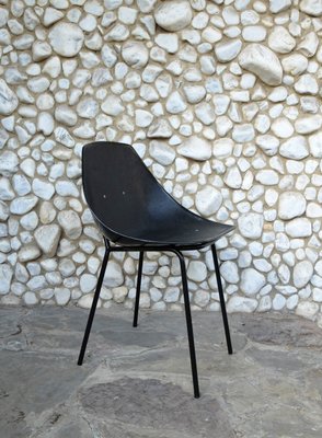 Black Coquillage Chair by Pierre Guariche for Meurop 1960s-ZM-999715