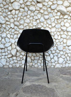 Black Coquillage Chair by Pierre Guariche for Meurop 1960s-ZM-999715