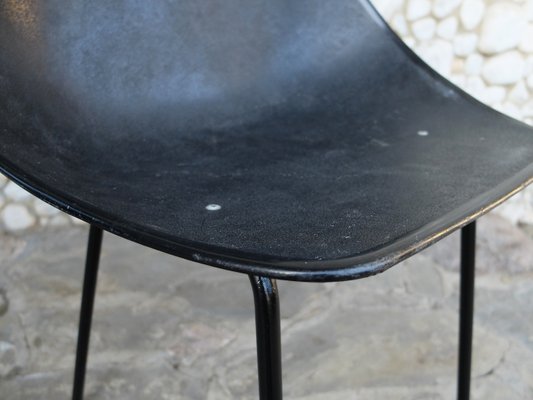 Black Coquillage Chair by Pierre Guariche for Meurop 1960s-ZM-999715