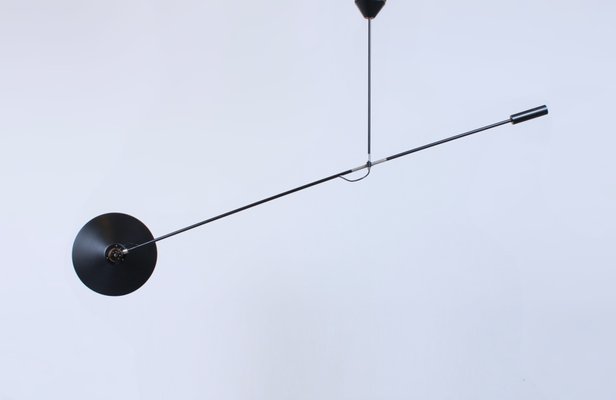 Black Counterbalance Ceiling Lamp by J. J. M. Hoogervorst for Anvia, 1950s-XT-1348244