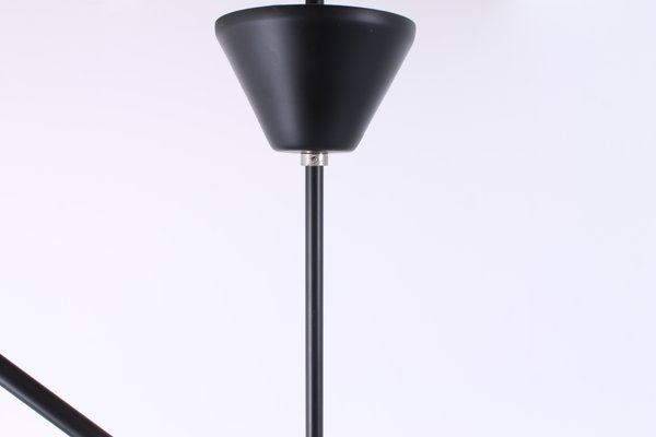 Black Counterbalance Ceiling Lamp by J. J. M. Hoogervorst for Anvia, 1950s-XT-1348244