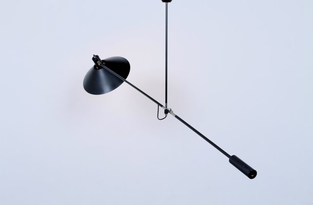 Black Counterbalance Ceiling Lamp by J. J. M. Hoogervorst for Anvia, 1950s-XT-1348244