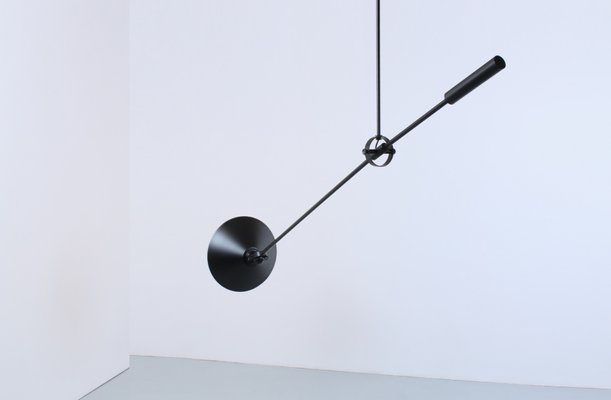 Black Counterbalance Ceiling Lamp by J. J. M. Hoogervorst for Anvia, 1970s-XT-1340848