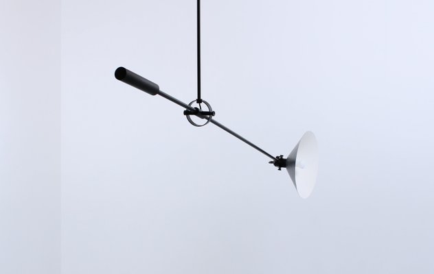 Black Counterbalance Ceiling Lamp by J. J. M. Hoogervorst for Anvia, 1970s-XT-1340848