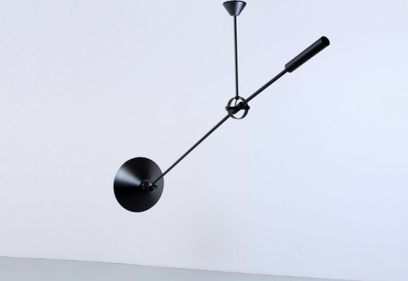 Black Counterbalance Ceiling Lamp by J. J. M. Hoogervorst for Anvia, 1970s-XT-1340848