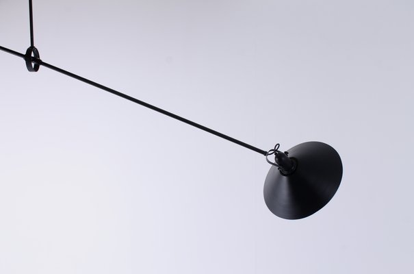 Black Counterbalance Ceiling Lamp by J. J. M. Hoogervorst for Anvia, 1970s-XT-1340848