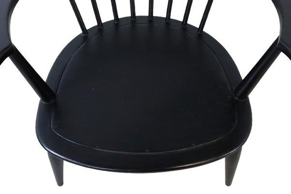 Black Delmenhorst Armchair with Cushion-FYZ-1322542