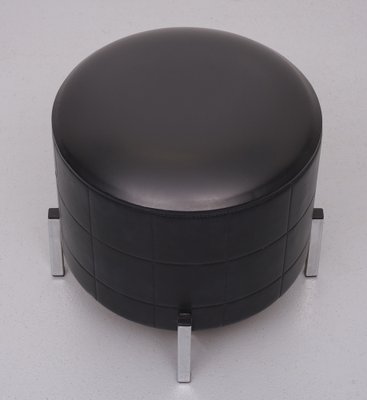 Black Faux Leather Sewing Stool, 1960s-GCG-1275373