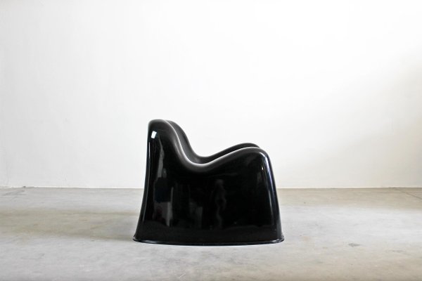 Black Fiberglass Toga Chair by Sergio Mazza for Artemide, Italy, 1960s-IVC-1341316