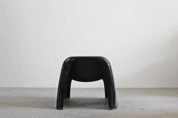 Black Fiberglass Toga Chair by Sergio Mazza for Artemide, Italy, 1960s-IVC-1341316