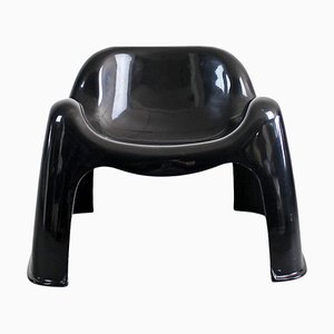 Black Fiberglass Toga Chair by Sergio Mazza for Artemide, Italy, 1960s-IVC-1341316