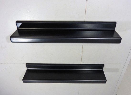 Black Fiberglass Wall Shelves, 1960s, Set of 2-TU-1057040