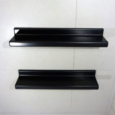 Black Fiberglass Wall Shelves, 1960s, Set of 2-TU-1057040