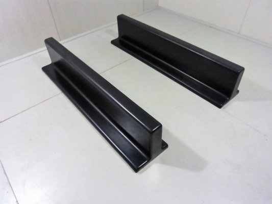 Black Fiberglass Wall Shelves, 1960s, Set of 2-TU-1057040