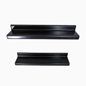 Black Fiberglass Wall Shelves, 1960s, Set of 2-TU-1057040