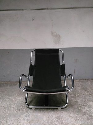 Black Folding Chair in Chrome, 1980s-AIF-1795937