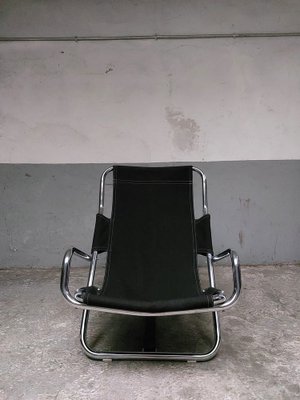 Black Folding Chair in Chrome, 1980s-AIF-1795937