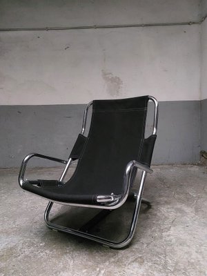 Black Folding Chair in Chrome, 1980s-AIF-1795937