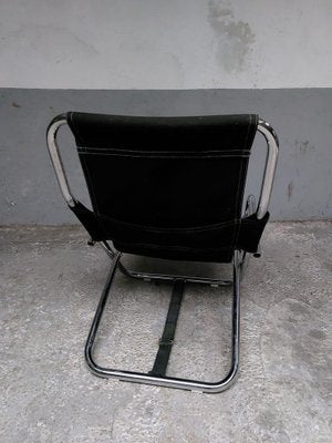 Black Folding Chair in Chrome, 1980s-AIF-1795937