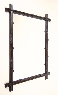 Black Forest Hand-Carved Basswood Wall Mirror, Austria, 1890s-TQA-1321980