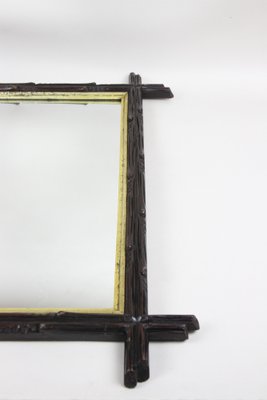 Black Forest Hand-Carved Mirror with Gilt Bar, Austria, 1880s-TQA-1322376