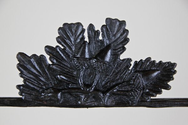 Black Forest Hand-Carved Mirror with Oak Leaves, Austria, 1880s-TQA-1322236